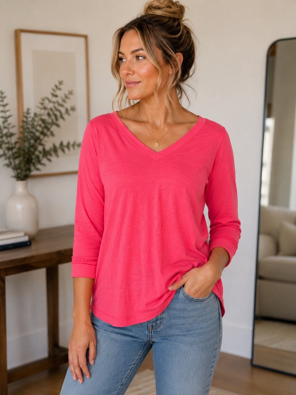Eileen Fisher long-sleeve V-neck tunic 150$ - Picture 1 of 5